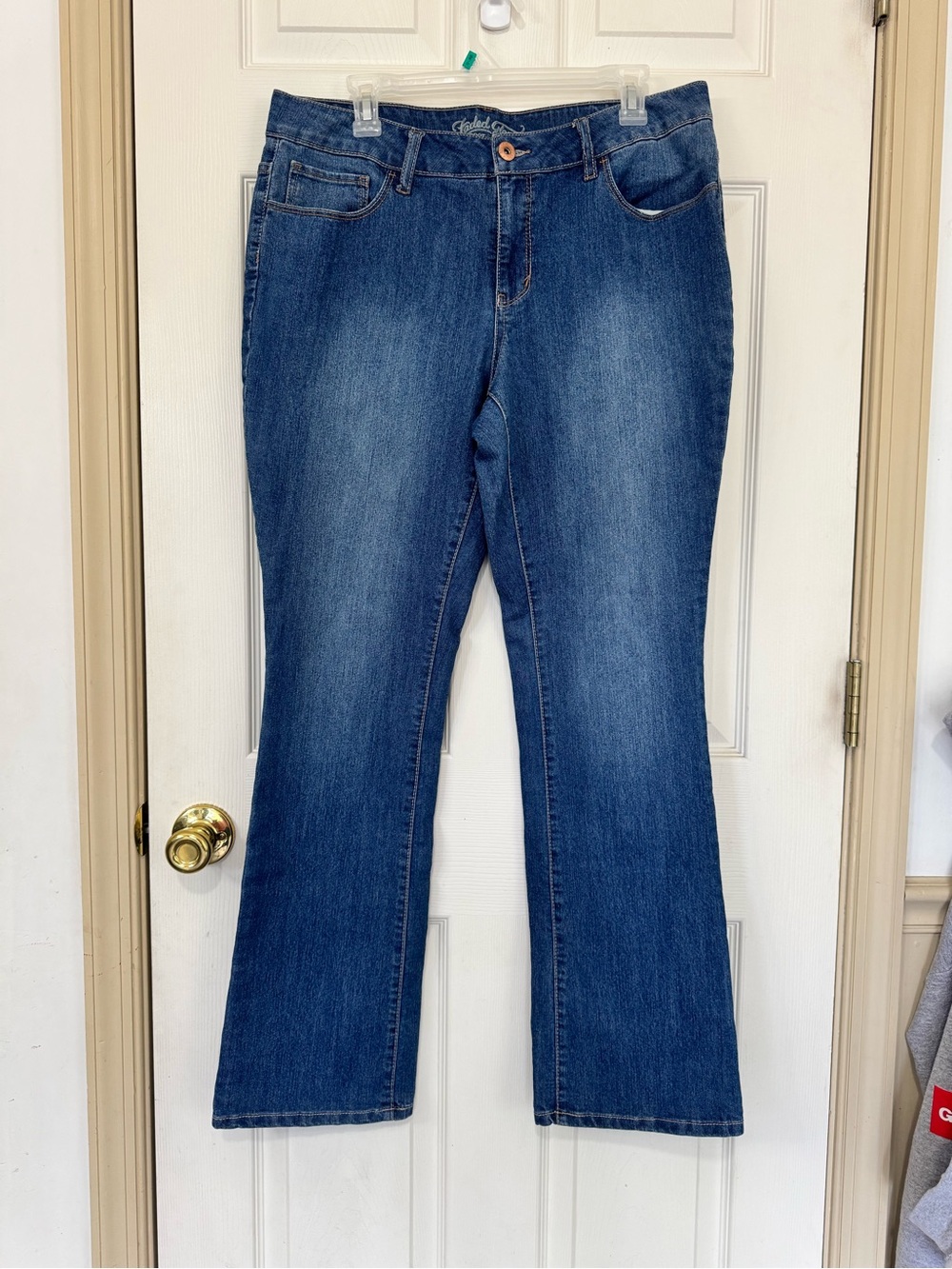 Faded Glory Bootcut Jeans Women Size 14 Blue Denim Stretch Mid Rise Pants Y2K